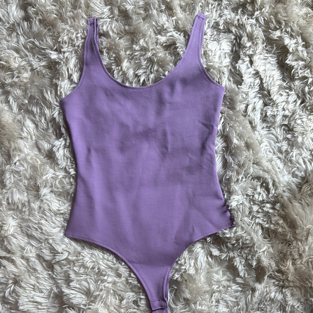 Purple Bodysuit with Scoop Neckline